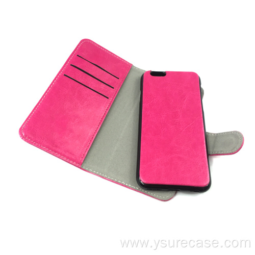 Detachable leather case with three color fashion design